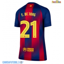 Camisa de time de futebol Barcelona Frenkie de Jong #21 Replicas 1º Equipamento Feminina 2025-26 Manga Curta